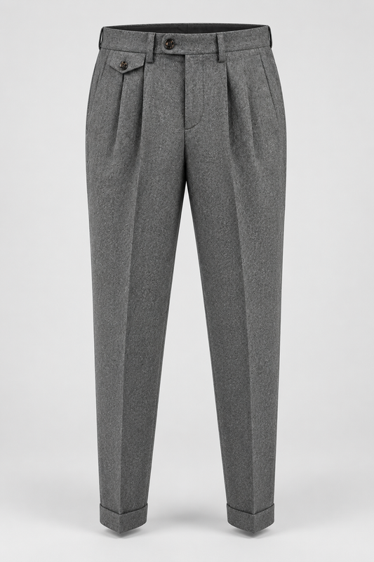 Pantaloni in flanella doppia pence